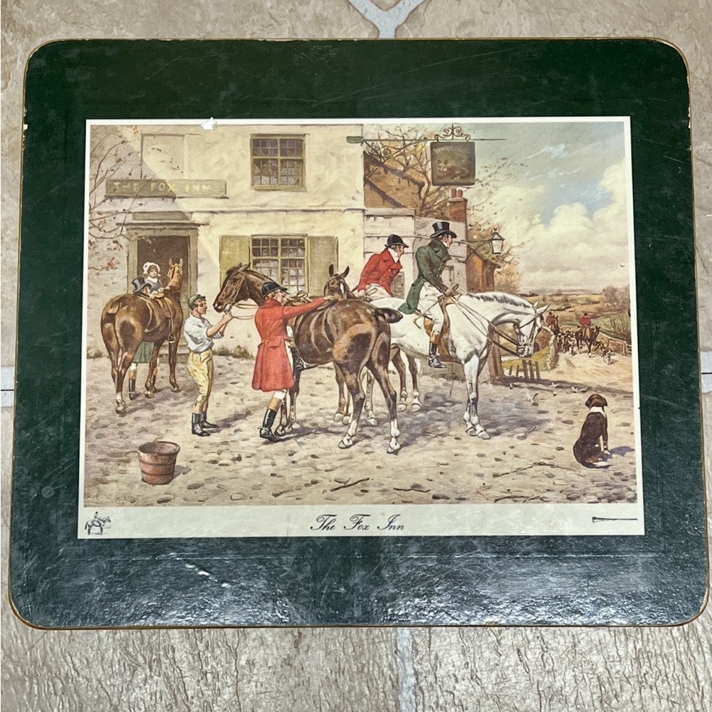 1 Vintage Equestrian Scene Placemat or Wall Decor